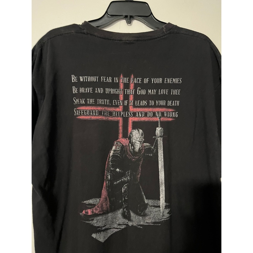 Hanes Mens XL Black Knight Graphic T-Shirt 1β Nation Kingdom of Heaven Oath Tee